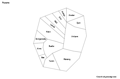 Contoh Peta untuk Nauru (hitam-putih)