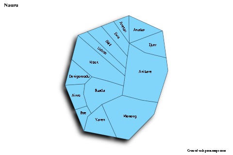 Contoh Peta untuk Nauru (biru,bayangan)