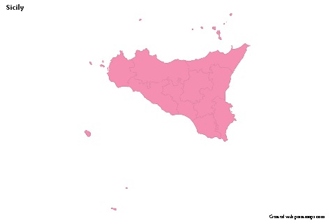 Sample Maps for Sicily (pink,outline)