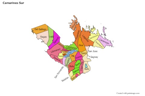 Contoh Peta untuk Camarines Sur (berwarna)
