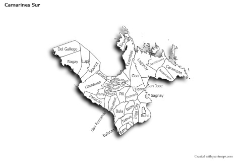 Contoh Peta untuk Camarines Sur (hitam-putih,bayangan)