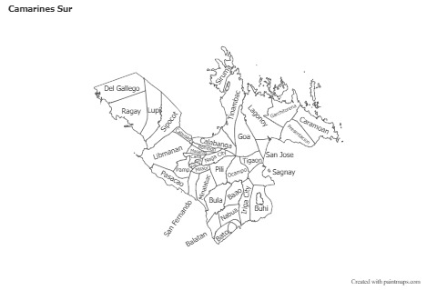 Contoh Peta untuk Camarines Sur (hitam-putih)