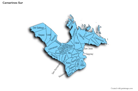 Contoh Peta untuk Camarines Sur (biru,bayangan)