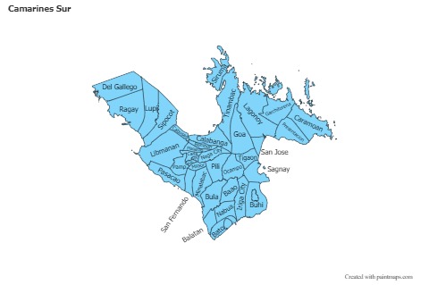 Contoh Peta untuk Camarines Sur (biru)
