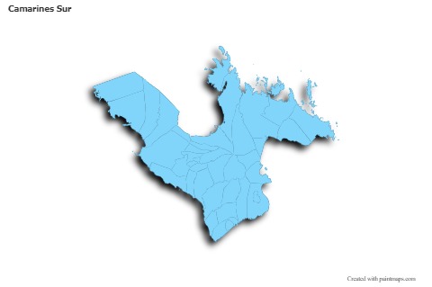 Contoh Peta untuk Camarines Sur (biru,garis luar,bayangan)