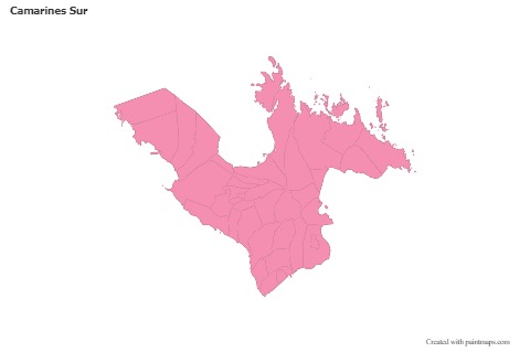 Contoh Peta untuk Camarines Sur (merah jambu,garis besar)