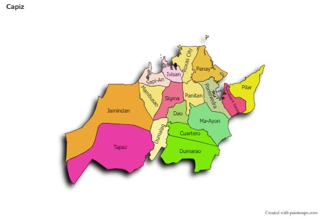 Mapas de muestra para Capiz (coloreado,sombrío)