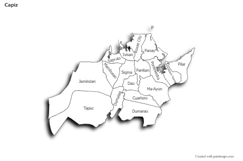 Mapas de muestra para Capiz (blanco-negro,sombrío)