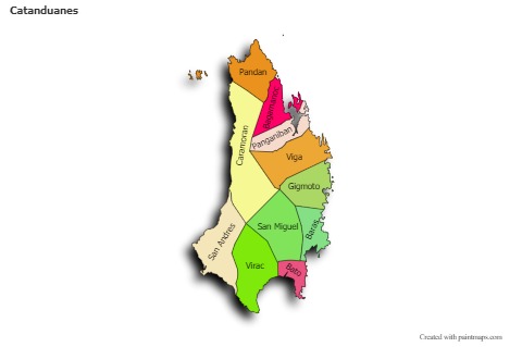 Sample Maps for Catanduanes (colored,shadowy)