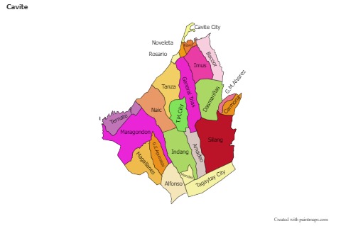 Cavite için Örnek Haritalar (renkli)