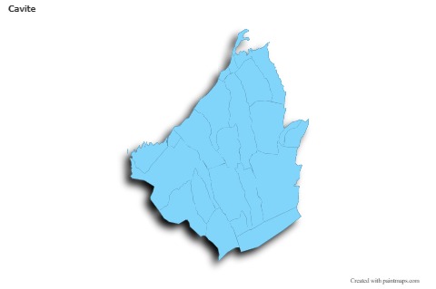Cavite için Örnek Haritalar (mavi,anahat,gölgeli)