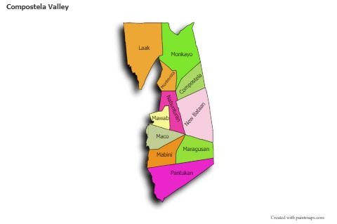 Contoh Peta untuk Compostela Valley (berwarna,bayangan)