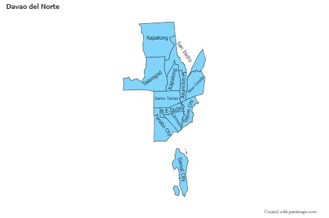 Contoh Peta untuk Davao del Norte (biru)
