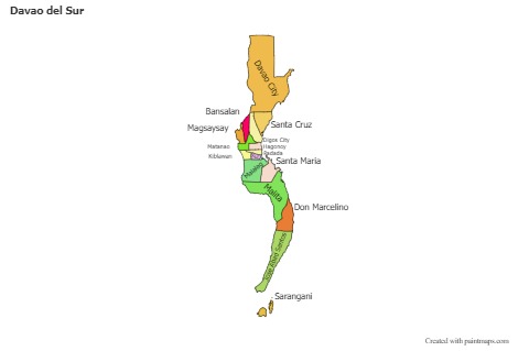 Contoh Peta untuk Davao del Sur (berwarna)