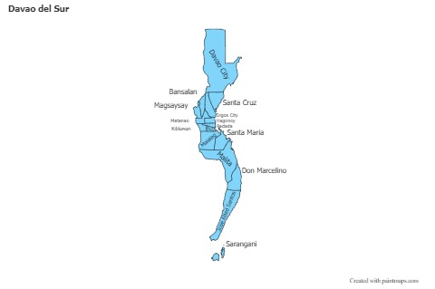Contoh Peta untuk Davao del Sur (biru)