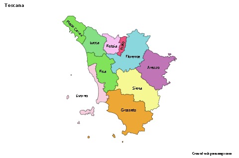 Sample Maps for Toscana (colored)