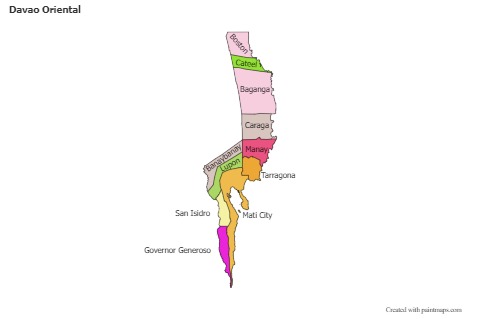 Contoh Peta untuk Davao Oriental (berwarna)
