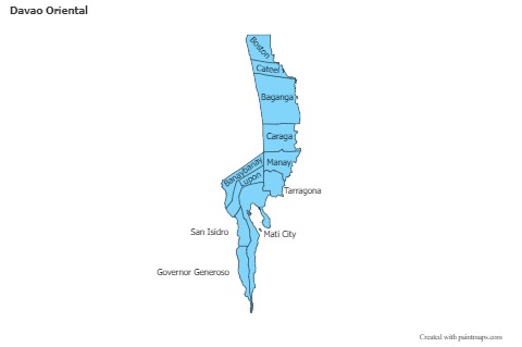 Contoh Peta untuk Davao Oriental (biru)