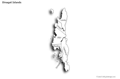 Contoh Peta untuk Dinagat Islands (hitam-putih)