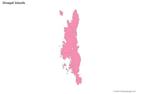 Contoh Peta untuk Dinagat Islands (merah jambu,garis besar)