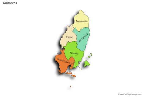 Contoh Peta untuk Guimaras (berwarna,bayangan)