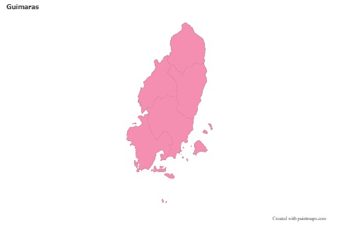 Contoh Peta untuk Guimaras (merah jambu,garis besar)