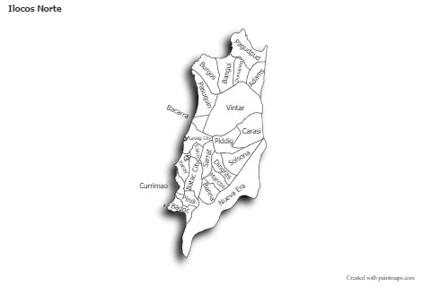 Ilocos Norte için Örnek Haritalar (siyah-beyaz,gölgeli)