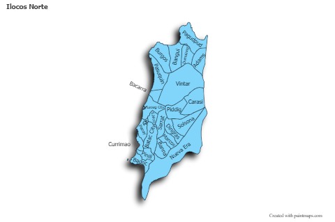 Ilocos Norte için Örnek Haritalar (mavi,gölgeli)