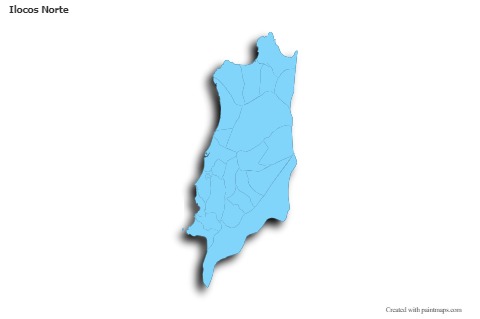 Ilocos Norte için Örnek Haritalar (mavi,anahat,gölgeli)