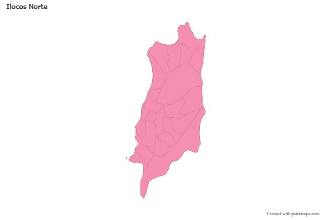 Ilocos Norte için Örnek Haritalar (pembe,anahat)