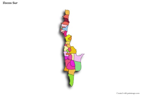 Contoh Peta untuk Ilocos Sur (berwarna,bayangan)