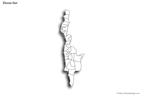 Contoh Peta untuk Ilocos Sur (hitam-putih,bayangan)