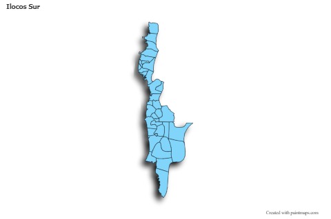 Contoh Peta untuk Ilocos Sur (biru,bayangan)