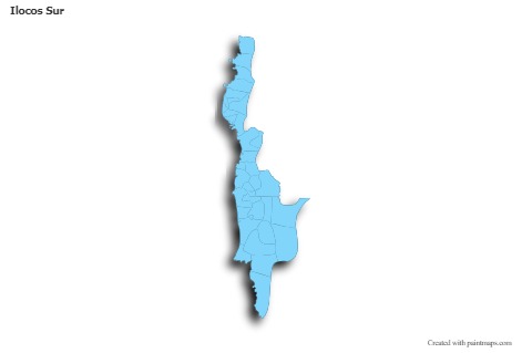 Contoh Peta untuk Ilocos Sur (biru,garis luar,bayangan)