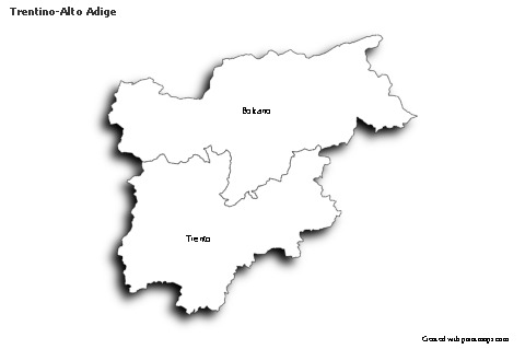 Trentino-Alto Adige için Örnek Haritalar (siyah-beyaz)