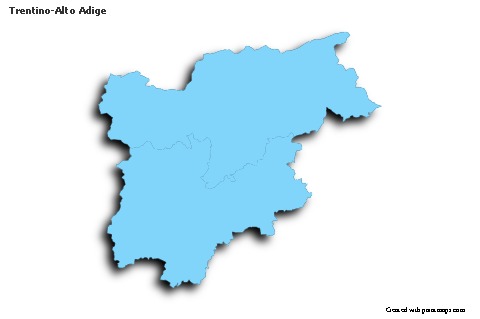 Trentino-Alto Adige için Örnek Haritalar (pembe,anahat)