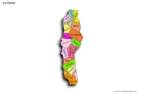Contoh Peta untuk La Union (berwarna,bayangan)