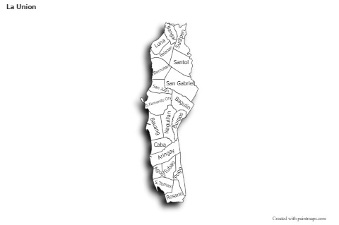 Contoh Peta untuk La Union (hitam-putih,bayangan)