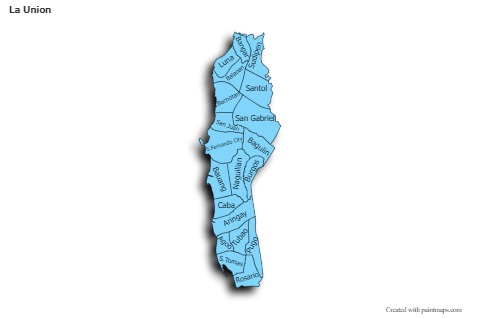 Contoh Peta untuk La Union (biru,bayangan)