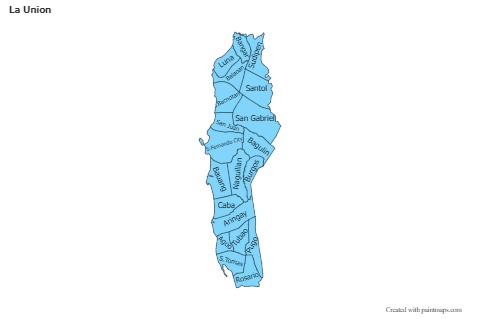 Contoh Peta untuk La Union (biru,garis luar,bayangan)