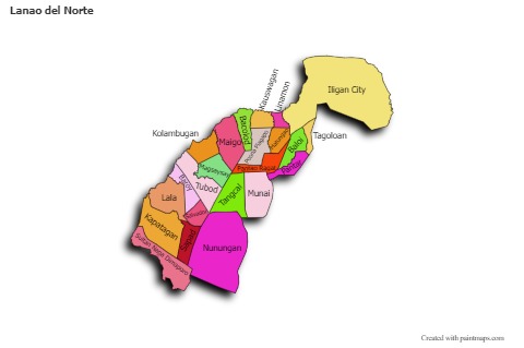 Sample Maps for Lanao del Norte (colored,shadowy)