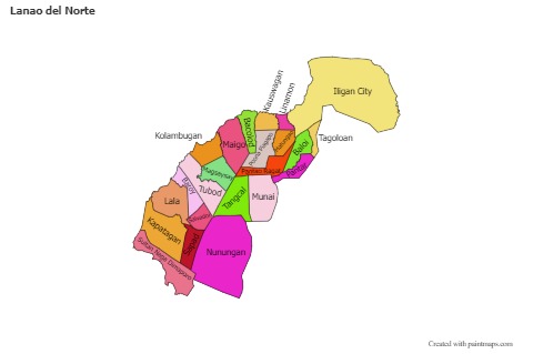 Sample Maps for Lanao del Norte (colored)