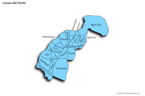 Sample Maps for Lanao del Norte (blue,shadowy)