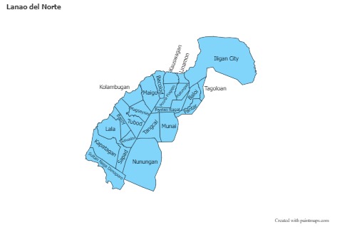 Sample Maps for Lanao del Norte (blue)