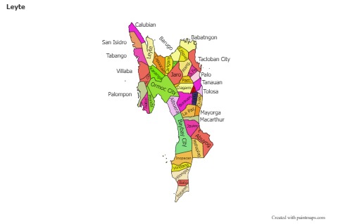 Contoh Peta untuk Leyte (berwarna)
