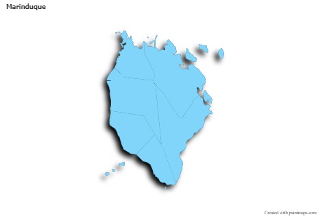 Marinduque için Örnek Haritalar (mavi,anahat,gölgeli)