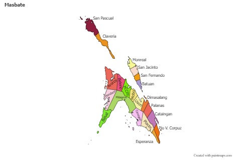 Contoh Peta untuk Masbate (berwarna)