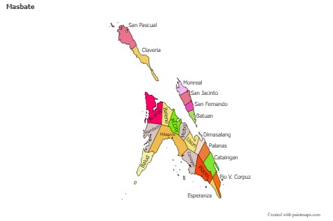Contoh Peta untuk Masbate (hitam-putih,bayangan)