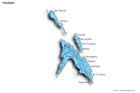 Contoh Peta untuk Masbate (biru,bayangan)