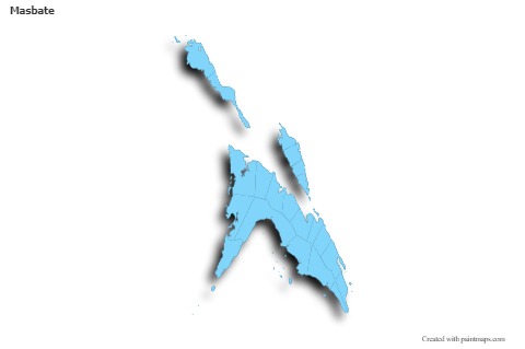Contoh Peta untuk Masbate (merah jambu,garis besar)